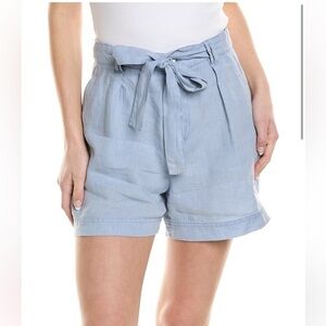 Michael Stars Bex Pleated Linen Short light blue size large nwt